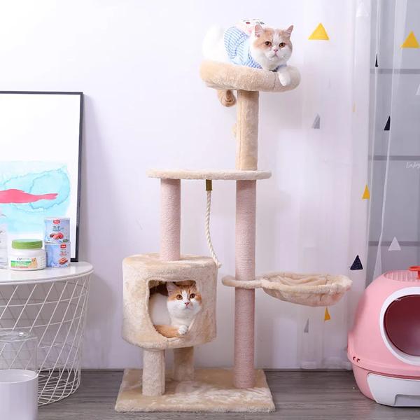 Hopet-猫の木,頑丈な滑り止めのおもちゃ,屋内ペット用の猫のスクラッチタワー