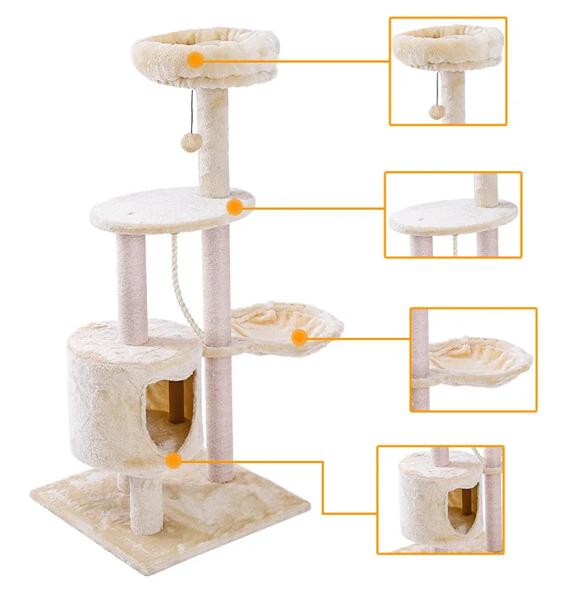 Hopet-猫の木,頑丈な滑り止めのおもちゃ,屋内ペット用の猫のスクラッチタワー_2