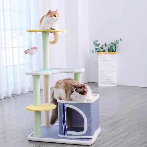 Hopet-猫の木,頑丈な滑り止めのおもちゃ,屋内ペット用の猫のスクラッチタワー_4