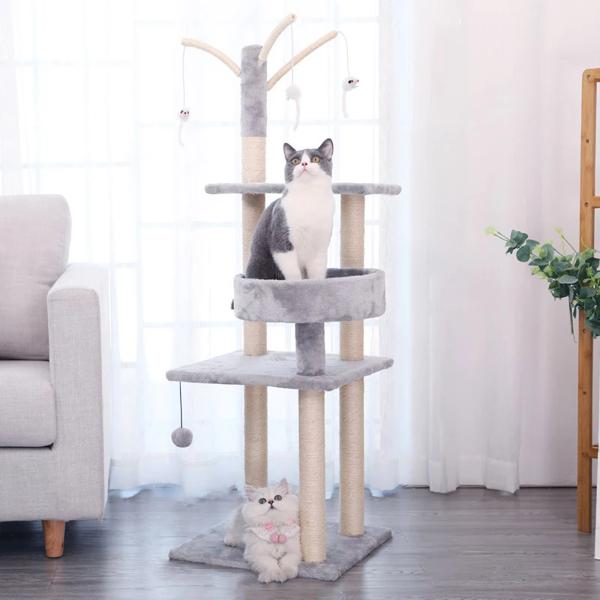 Hopet-猫の木,頑丈な滑り止めのおもちゃ,屋内ペット用の猫のスクラッチタワー_5