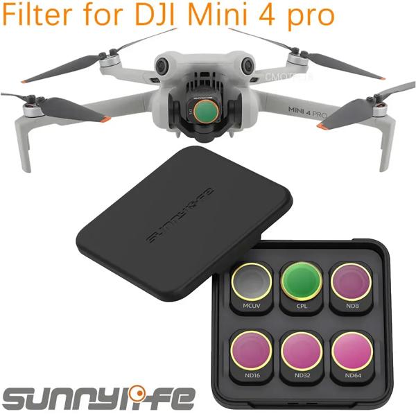 Sunnylife ND フィルター DJI Mini 4 Pro フィルター調整可能な回転光学ガラスレンズ MCUV Nd 4/8/16/32-PL フィルターセットアクセサリー