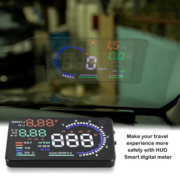 車のヘッドアップディスプレイ,a8ディスプレイ,OBD2スピードメーター,クロックカード,OBD温度インジケーター付きオンボードコンピューター,燃料消費量,新品