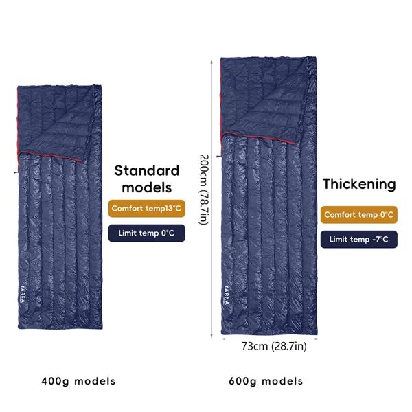 大人のためのtarka超軽量グースダウンスリーピングバッグ 暖かい封筒