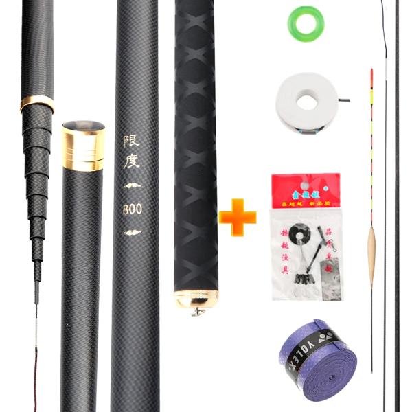 超軽量伸縮式釣り竿,2.7m, 3.6m, 3.9m, 4.5m, 5.4m, 6.3m, 7.2m, 8m 9m, 10m