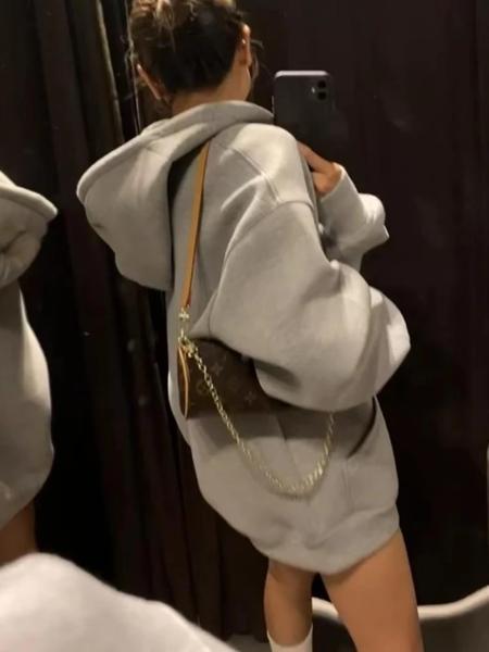 女性用長袖ボンバージャケット,フード付き,防寒コート,大きなポケット