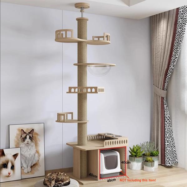 調節可能な猫の木の塔,床から天井へ,マルチレベル錐形,スクラッチポスト,ペット用品_4