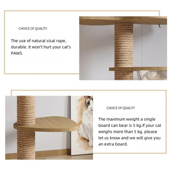 調節可能な猫の木の塔,床から天井へ,マルチレベル錐形,スクラッチポスト,ペット用品_5