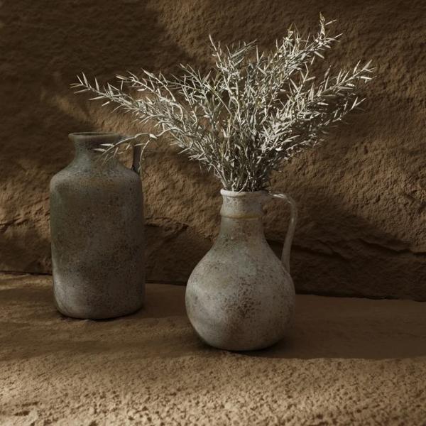 フラワーアレンジメント用のヴィンテージ手作りセラミック花瓶,室内装飾,花瓶アクセサリー,高さ25.8cm