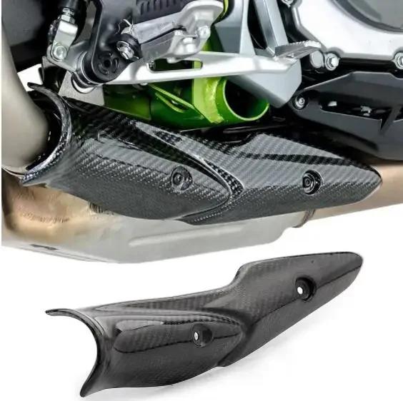 カワサキモーターサイクル用ヒートシールド,カーボンファイバーカバー付きエキゾーストサイレンサー,滑り止め,z900