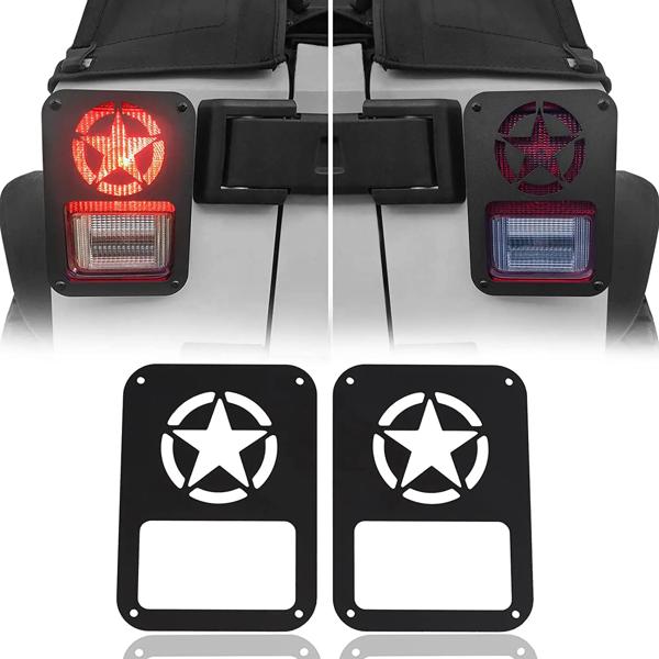 ジェム用グローライト保護カバー,2007-2018 wrangler無制限ランプ,バックライトとブレーキライトカバー,テールライト保護