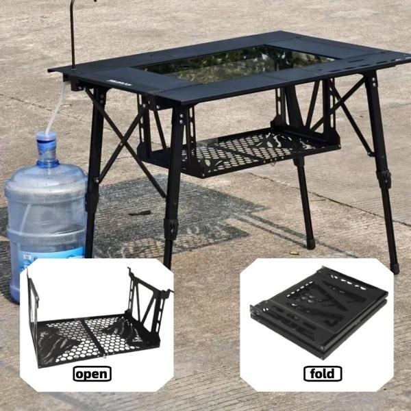 アウトドア キャンプ IGT テーブル 2 ユニット折りたたみハンガー 標準 IGT テーブルと互換性あり ポータブル 4 つ折り収納ラック