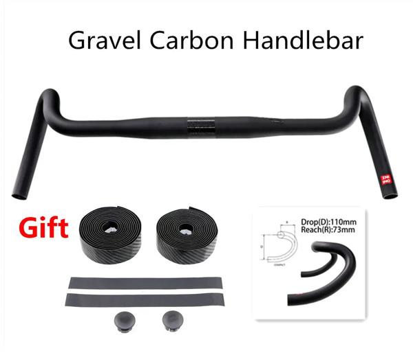 カーボンファイバーロードバイクハンドルバー,シクロクロス,400/420/440mm,30度ギフト,ハンドルバー付き