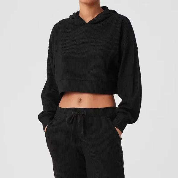 レディーススポーツツーピースヨガセット、スレッドルーズカジュアルフード付きセーター、レギンス、秋冬スポーツスーツ レディーススポーツツーピースヨガセット、スレッドルーズカジュアル