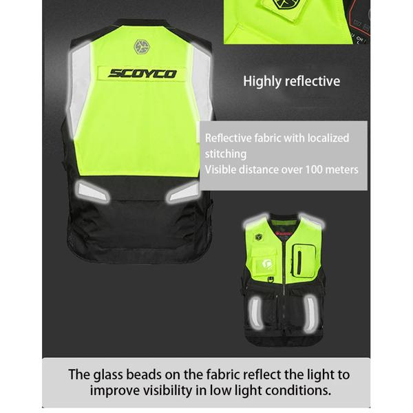 男性用オートバイジャケットベスト,視認性が高く,通気性があり,耐久性が