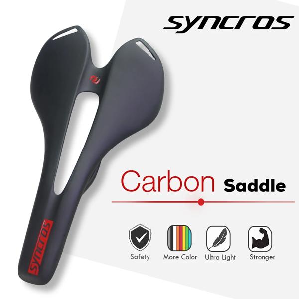 Syncrosudマットカラフルフルカーボンファイバーロードバイクサドルシート、軽量サイクリングパーツ、MTBバイク