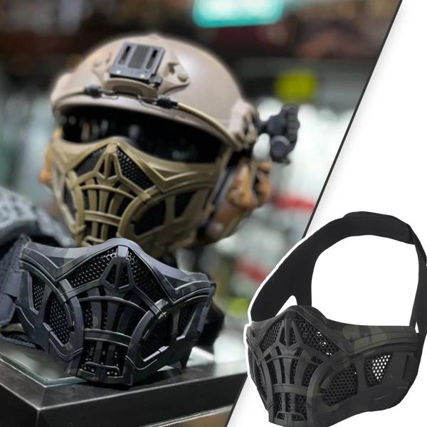 戦術的なエアソフト用のシリコン保護マスク ハーフフェイス 通気性のあるメッシュ サソリ アウトドアハンティング 戦争ゲーム 映画アクセサリー