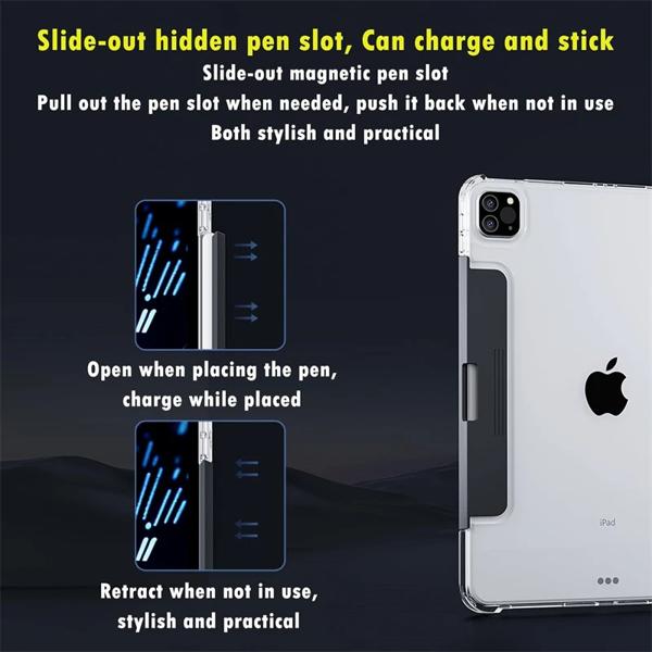 360 ° 回転マルチタッチトラックパッドワイヤレス Bluetooth キーボード IPad Air 11 Pro 13 2024 10 10.9 10.2 インチバックライト付きキーボード