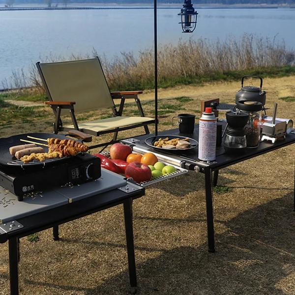 MICHSO 屋外折りたたみ取り外し可能な IGT テーブルスタンドアルミ軽量ポータブル 2 ユニット 3 ユニット 4 ユニットフレームキャンプテーブル