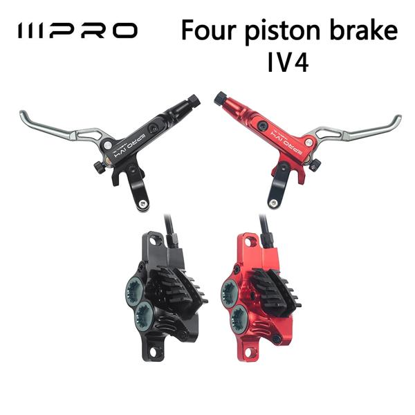 IIIPRO IV4 マウンテンバイク油圧ブレーキ 800/1550 ミリメートルフロントリアブレーキ冷却 4 ピストン油圧 AM DH 電動自転車 MTB ディスクブレーキ