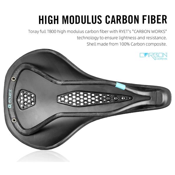 RYET フルカーボン 3D プリント自転車サドル 245 ミリメートル * 143