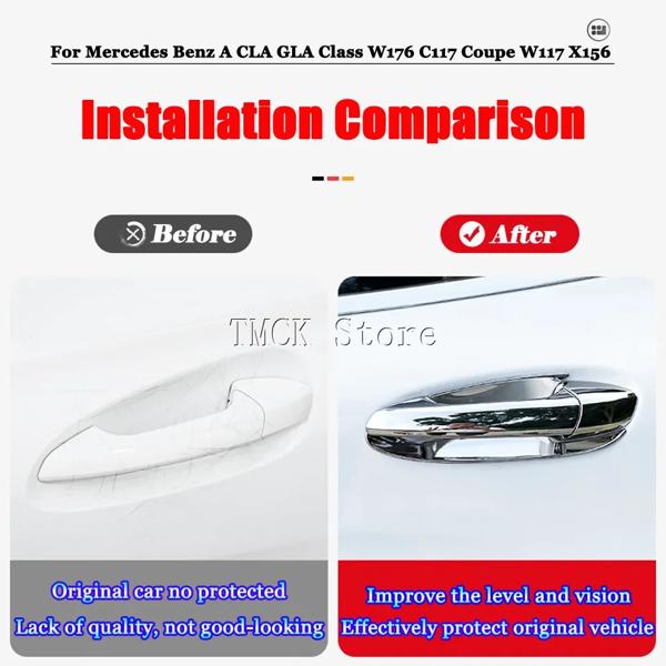 メルセデスベンツ A GLA CLA クラス W176 X156 C117 クーペ W117 カーアクセサリー外装ドアハンドル + ドアボウルカバートリムフレーム_5