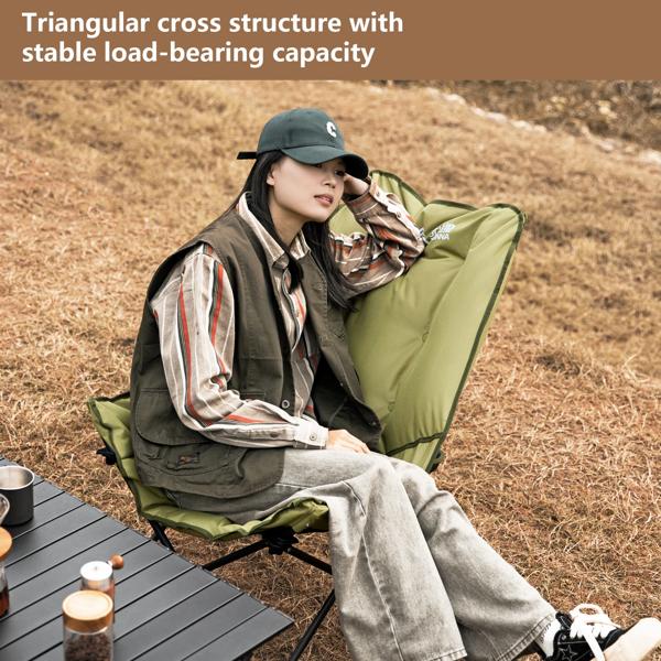 Bisinna-ポータブル折りたたみ式ハイバックムーンチェア 調節可能な