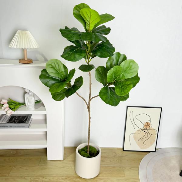 人工ficus樹木枝、大きなカニアンの葉、偽のゴム植物、高さプラスチック、家の庭の装飾のための風景、70 135cm