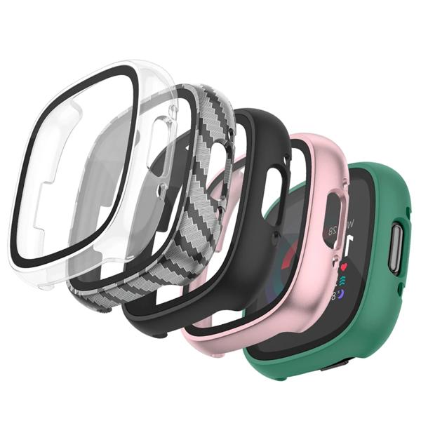 Fitbit用強化ガラススクリーンケース,fitbit用保護バンパーカバー,4,sense,フルシェル