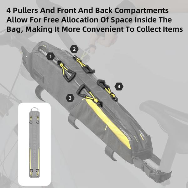 Rhinowalk 自転車トップチューブバッグ防水 2.1L 自転車フロントフレームバッグ Bikepacking 旅行荷物自転車アクセサリー MTB 砂利用