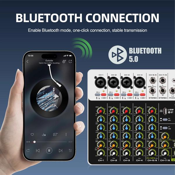 Debra-オーディオインターフェースミキサー Bluetooth 5.0 USB 48V