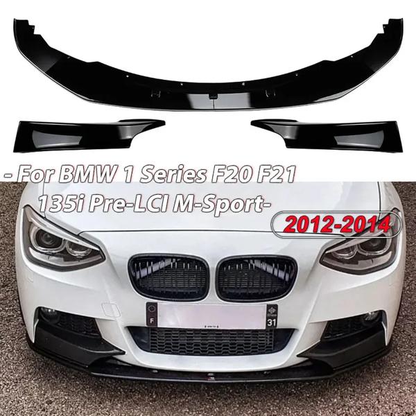 ABSブラックカーフロントバンパー,スプリッターリップ,ディフューザー,スポイラー,ボディキット,BMW 1シリーズ,f20,f21,135i,プレlci,m-sport,2012-2014
