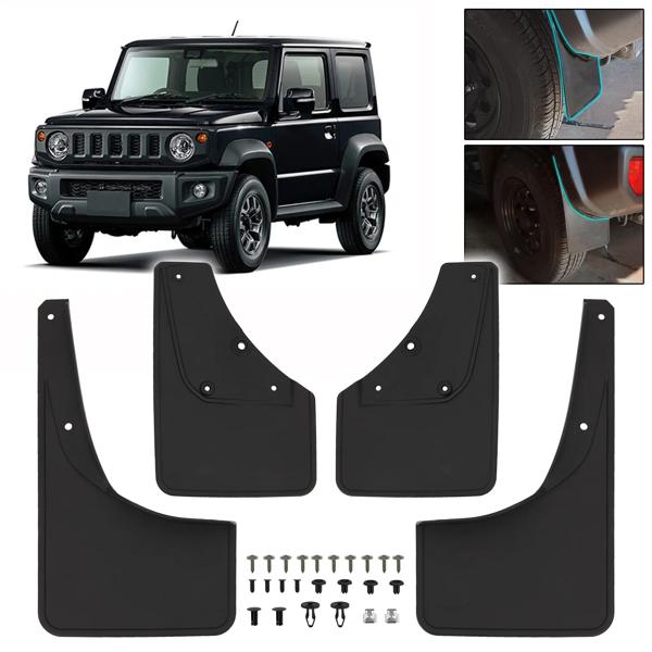 Suzuki jimny、Sierra、jb64、jb74、2019-2023、牽引ストラップ、スプラッシュガード、カーアクセサリー、jdmフェンダーマッドガード付きの泥フラップの通販は