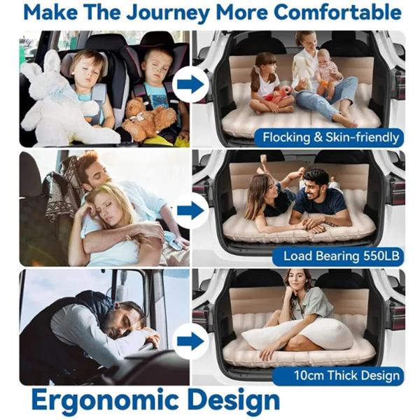 インフレータブルPVCエアマットレス 特別なスエード生地 車のトラベルベッド アウトドアキャンプ用 インフレータブルPVCエアマットレス 特別なスエード生地 車のトラベル