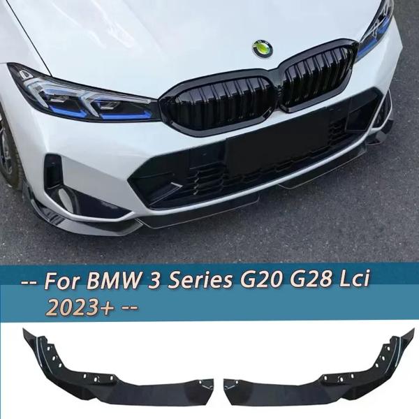 バンパー,bmw 3シリーズ,mpスタイル,スポイラーディフューザー,ボディキットカバー,g20,g28,lci,2023,光沢のある黒,1セットあたり2個