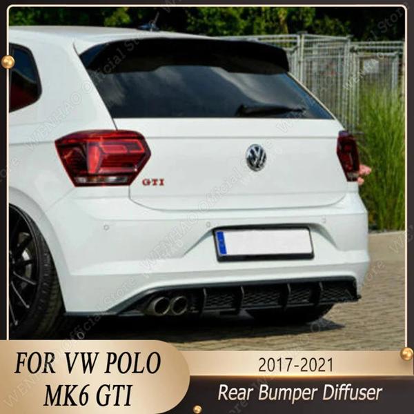 4フィンカーリアディフューザー,フォルクスワーゲンポロ6 mk6 gti gtd,リアディバイダー,スポイラー,2017 2018 2019 2020 2021