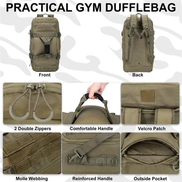 40L 60L 80L 大型ダッフルバッグ戦術的なバックパック屋外キャンプバッグ Molle 男性バックパック旅行バッグハイキング用_2
