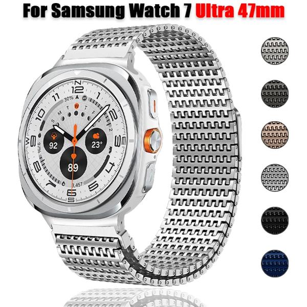 サムスンウォッチ用ステンレススチールストラップ,ミラネーゼマグネット付きスポーツバンド,7ウルトラ,47mm