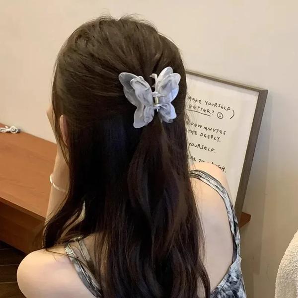 女性用三次元バタフライグリップクリップ ミディアムヘアクリップ カニクリップ ファッションヘアアクセサリー ジュエリーギフト 新品 2024