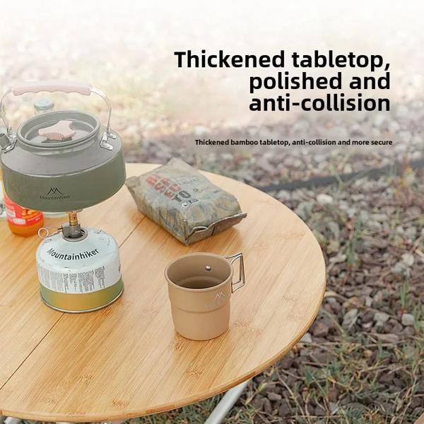 マウンテンハイカー-屋外キャンプ竹折りたたみテーブル、ポータブル