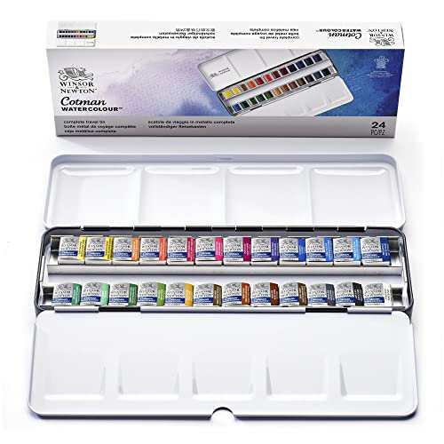 Winsor Newton ウィンザーニュートン 水彩絵具 ウィンザーニュートン コットマン ウォーターカラー 24色セット メタル スケッチャーズ