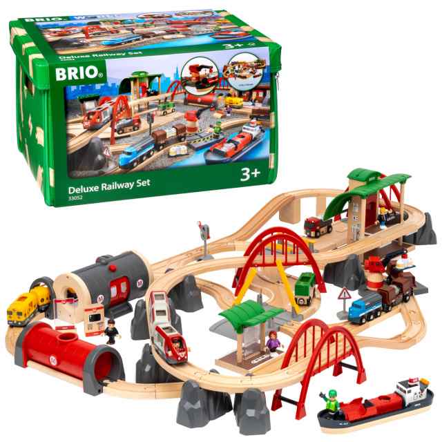 BRIO (ブリオ) WORLD レールロードデラックスセット 対象年齢 3歳~ (電車 おもちゃ 木製 レール) 33052