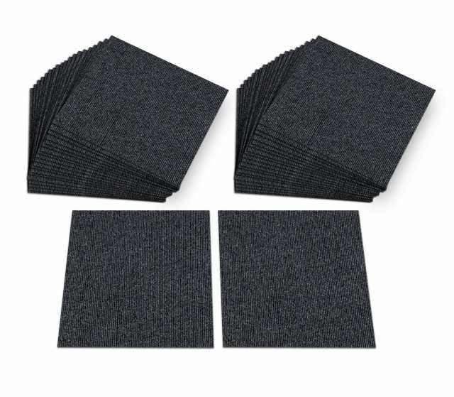日本製 撥水 消臭 洗えるサンコー ずれない タイルカーペット 30×30cm ダークグレー 40枚 カーペットタイプ おくだけ吸着 タイルマット ジョイントマット KN-42の通販は