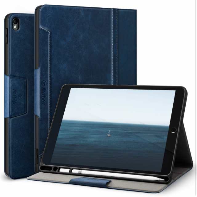 Antbox iPad Air3 ケース/iPad Pro 10.5 ケース アップルペン収納 高級ソフトPUレザー製 iPad 10.5 カバー オートスリープ＆スタンド機能付き 手帳型 ひび割れ防止 全面保護 10.5インチタブレットスマートケース カバー(ブルー)の通販は 7,690円