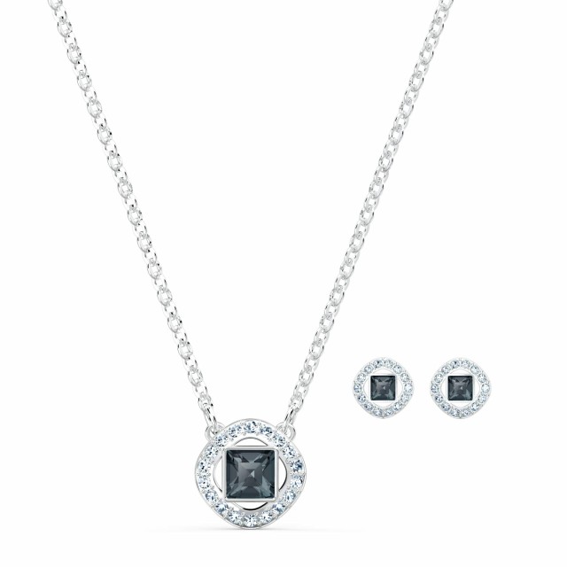 限定Swarovski スワロフスキー Angelic Square クリスタル ネックレスとピアス セット