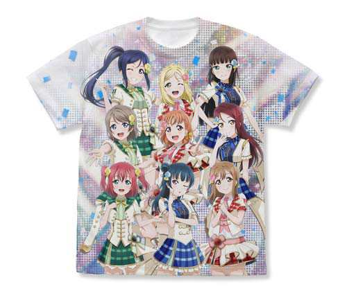 ラブライブ!サンシャイン!! Aqours フルグラフィックTシャツ ホワイト XLサイズ