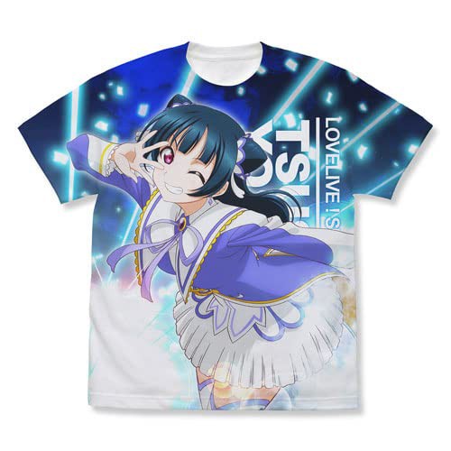 コスパ COSPA ラブライブ! サンシャイン!! 津島善子 フルグラフィックTシャツ Over the Rainbow XLサイズ WHITE 0360-0534