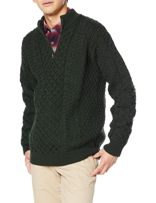 アランウーレンミルズ カーディガン B722 Aran 1/2 Zipper メンズ 193 日本 S (日本サイズS相当) その他