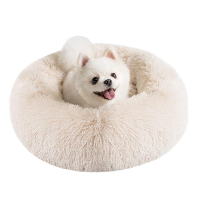 Epochtech 猫 ベッド 犬 ペットベッド 丸型 犬用ベット 洗える ふわふわ ドーナツ 猫クッション 滑り止め 暖かい 防寒 冷房対策 子犬 小型犬 猫用 サイズ選択可 カラー選択可 (50cm, ライトブラウン/取り外し可能)の通販は