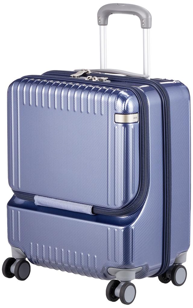 エース トーキョー スーツケース キャリーケース キャリーバッグ 機内持ち込み sサイズ 1泊2日 2泊3日 37L フロントポケット キャスターストッパー 双輪キャスター 3.2kg パリセイド3-Z No.06912 50 cm ネイビーカーボン