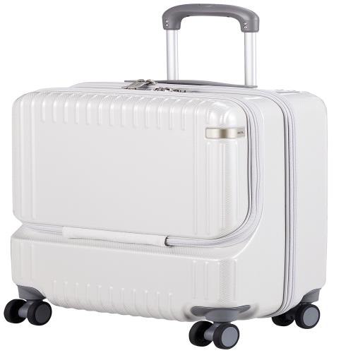 エース トーキョー スーツケース キャリーケース キャリーバッグ 機内持ち込み sサイズ 1泊2日 2泊3日 37L フロントポケット キャスターストッパー 双輪キャスター 3.2kg パリセイド3-Z No.06912 50 cm ホワイトカーボン